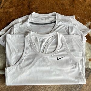 Nike White Dri-fit razorback, Under-armor & BCG Athletic Shirts